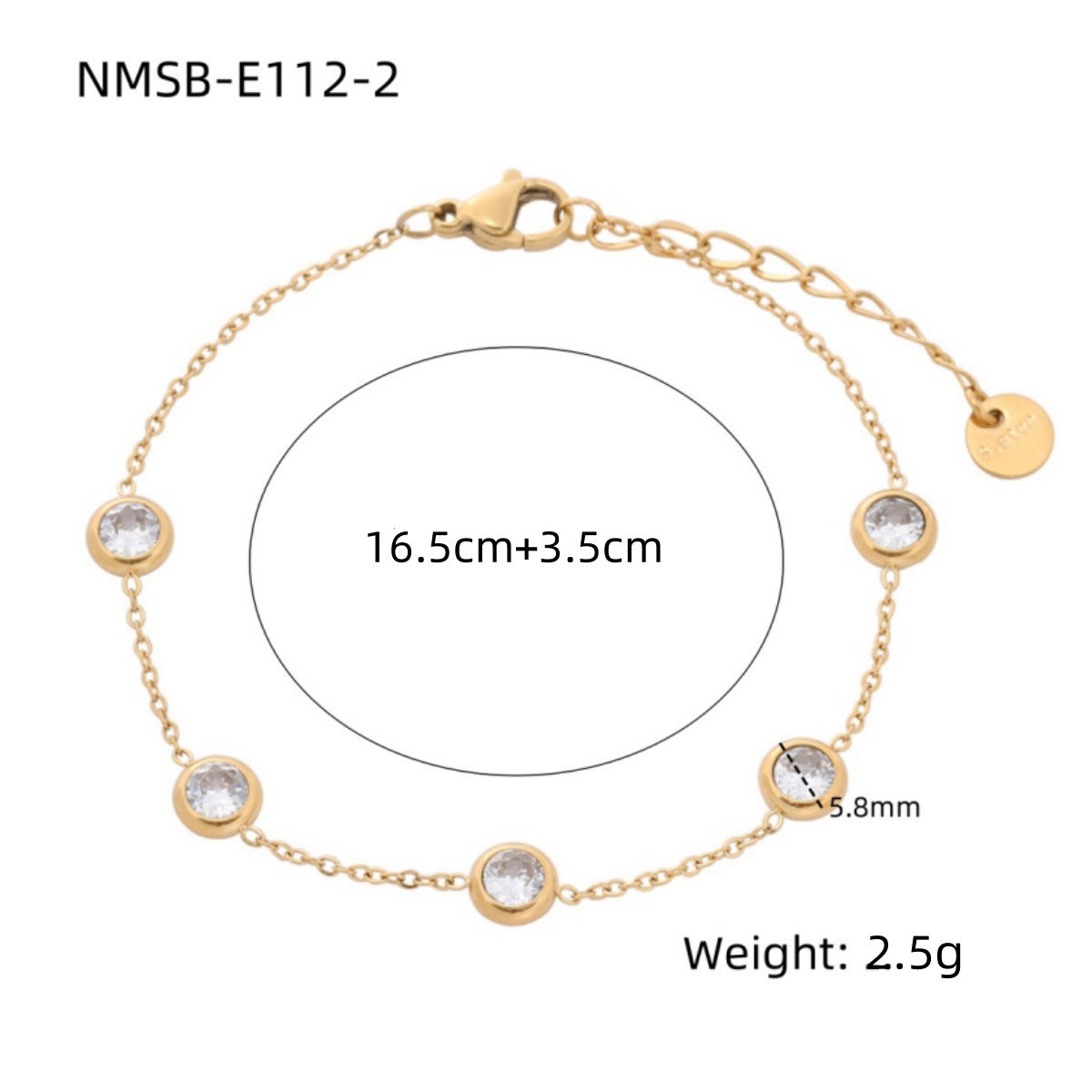 Heart Diamond Stainless Steel Bracelet