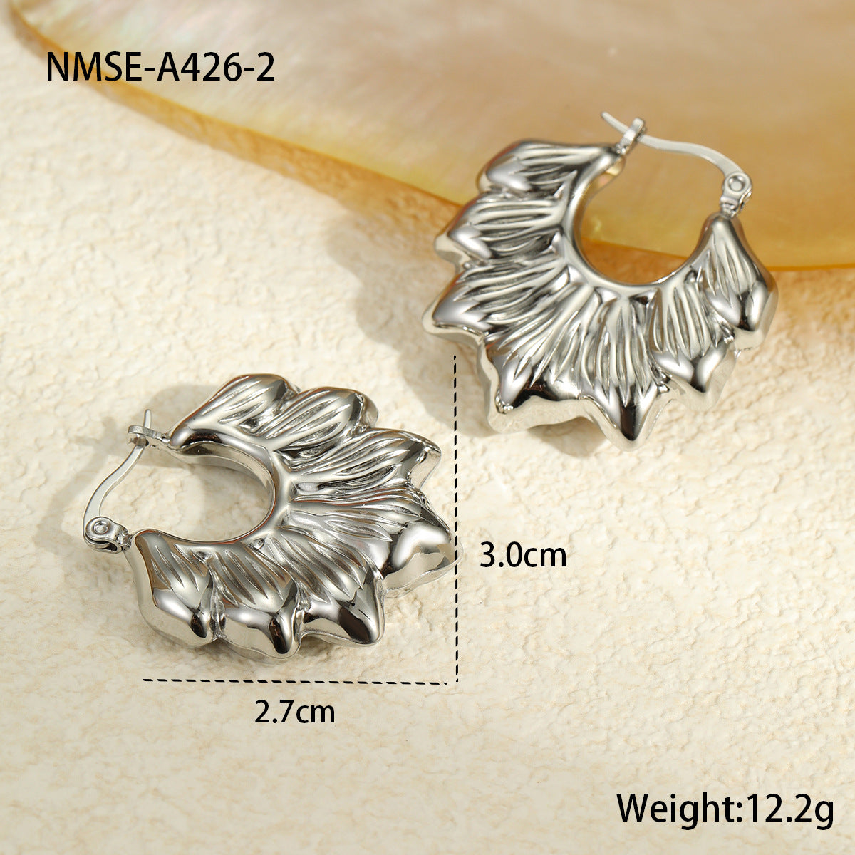 Stainless Steel Round Bead Earrings