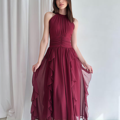 French Ruffle Waist-Slimming Mini Dress