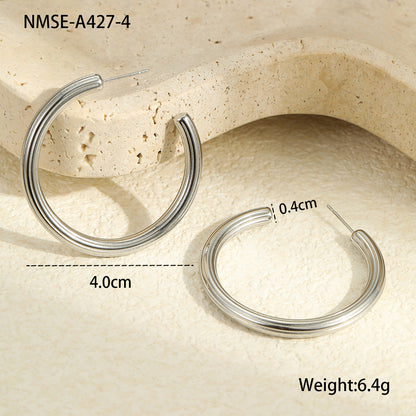 Stainless Steel Round Bead Earrings