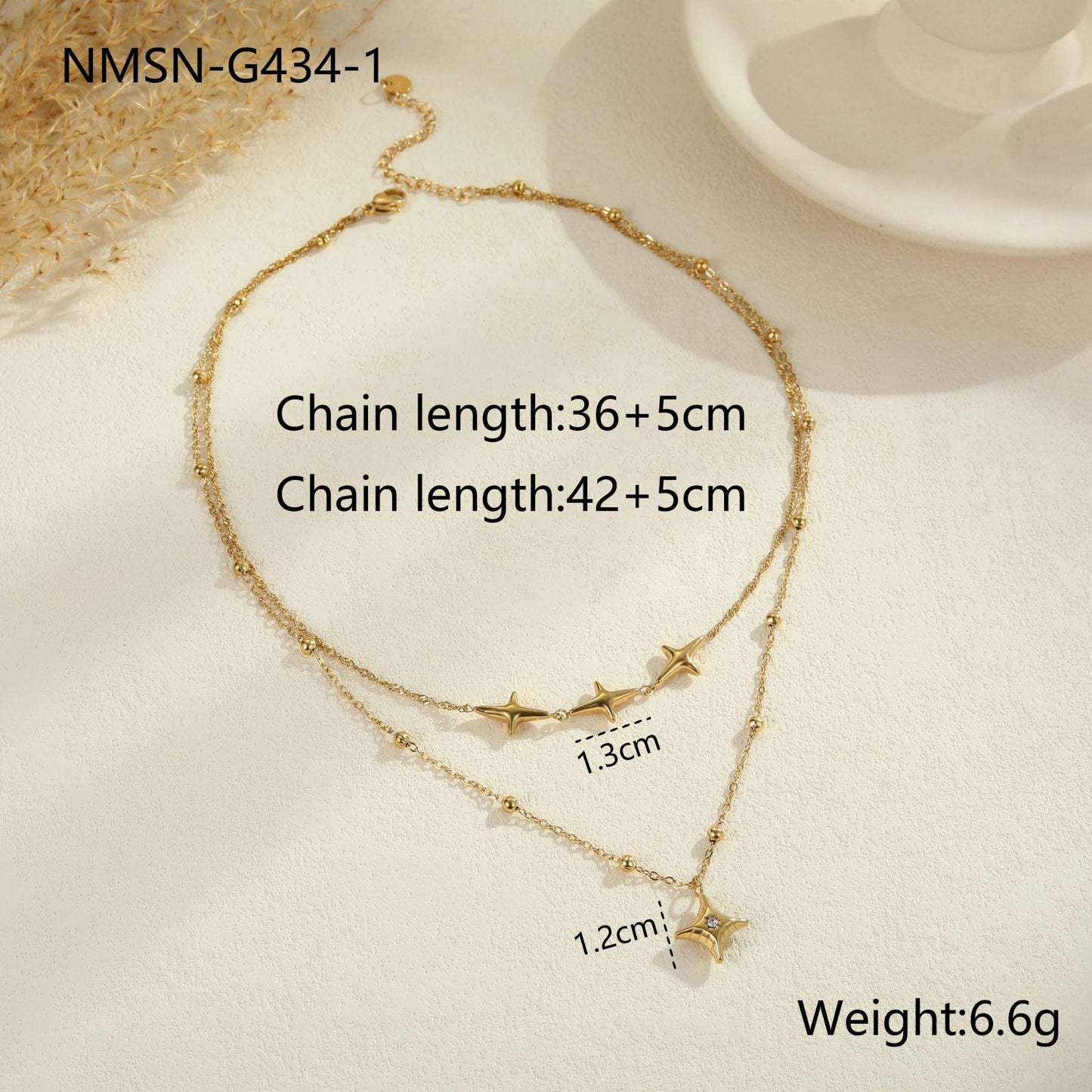Double Layer 18K Gold Clavicle Chain Necklace