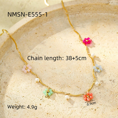 Light Luxury Necklace Fashionable Floral Clavicle Chain Small Fresh High Grade Embellished Necklace Necklace Women