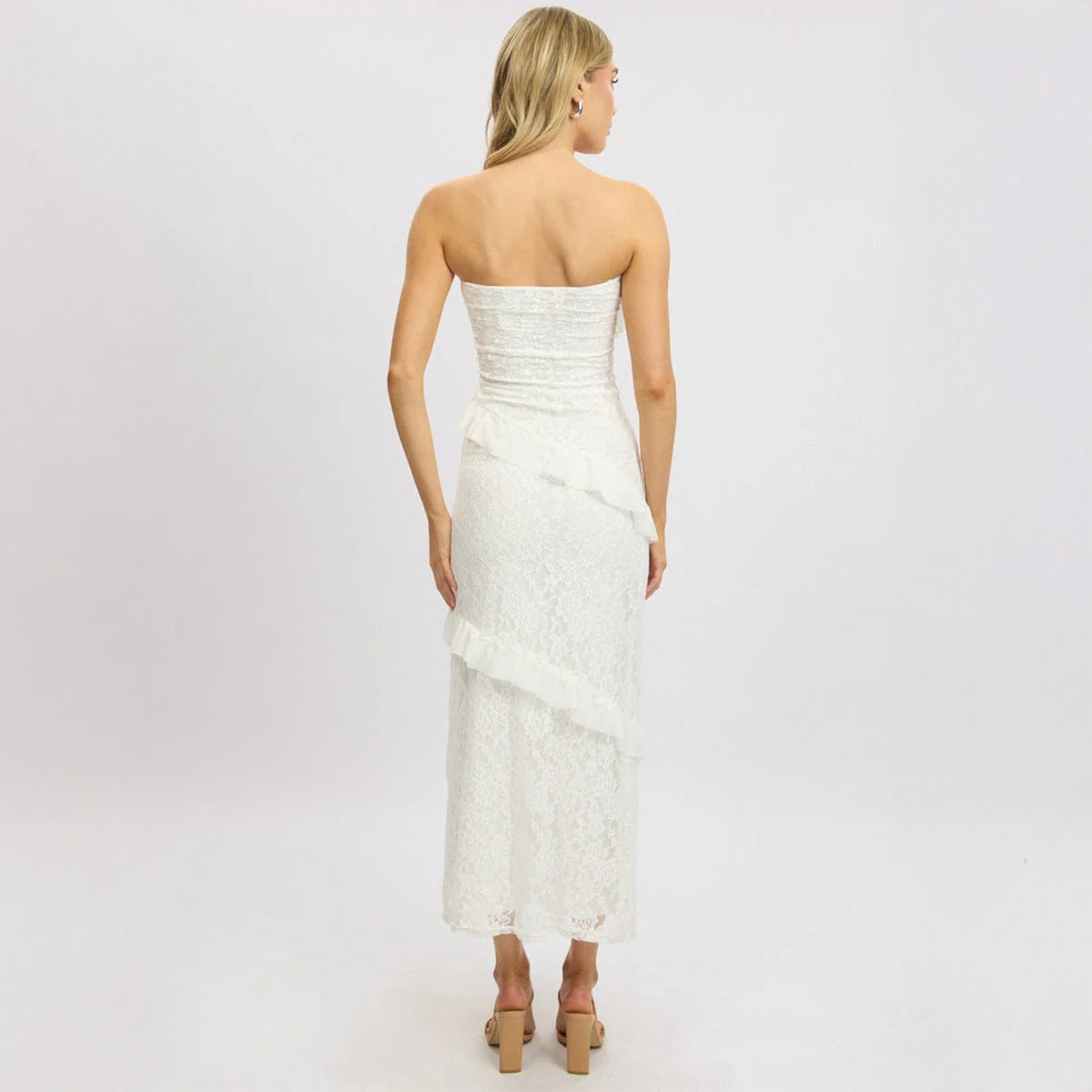 Elegant Tube Top Package Hip Long Maxi Dress