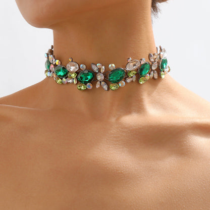 Diamond Embellished Clavicle Chain Necklace