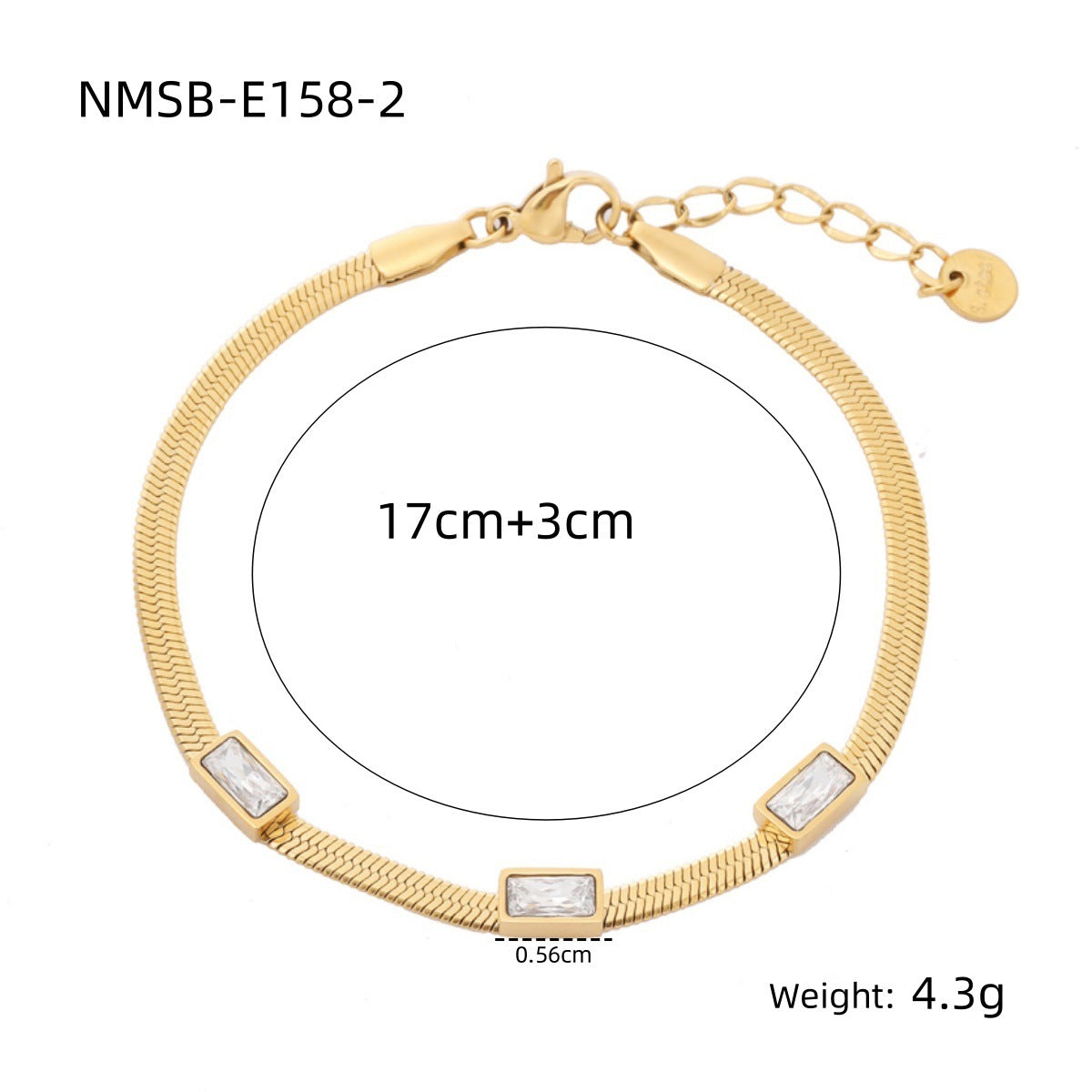 Heart Diamond Stainless Steel Bracelet