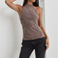 Polka Dot Halter Tie Waist-Slimming Vest Top