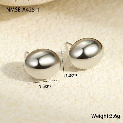 Stainless Steel Round Bead Earrings