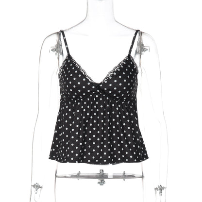 Lace Sling Printed Sexy Vest Top