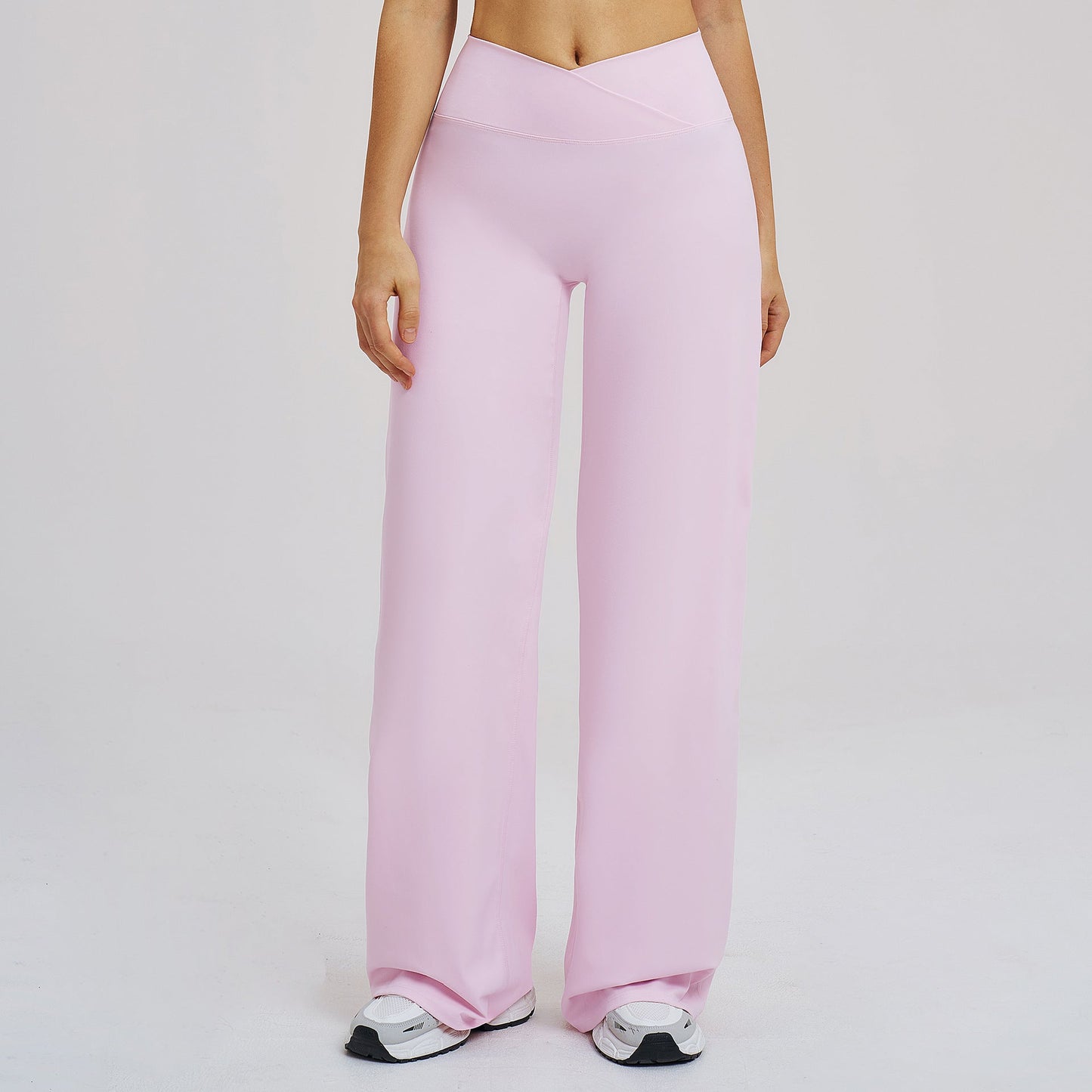 Cross Waist Brushed Loose Wide Leg Sports Pants