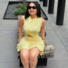 Cutout Ruched A-Line Mini Dress