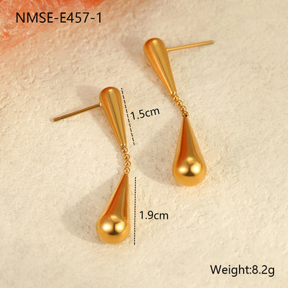Water Drop Geometric Long Luxury Earrings