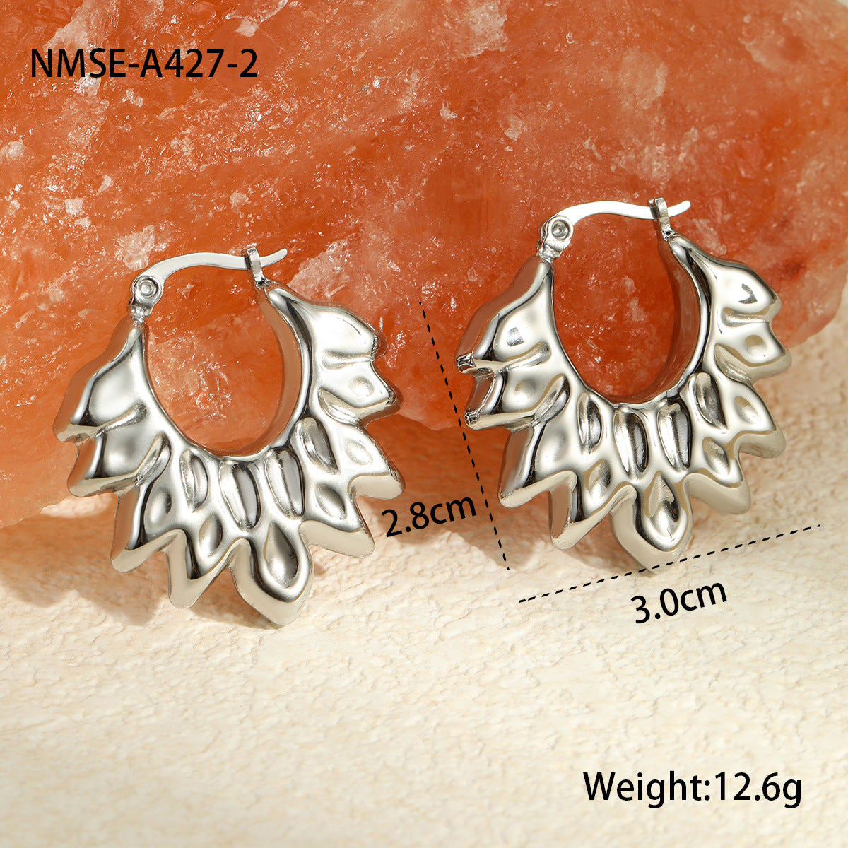 Stainless Steel Round Bead Earrings
