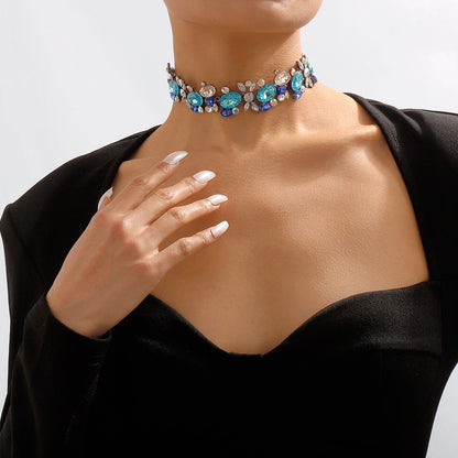 Diamond Embellished Clavicle Chain Necklace