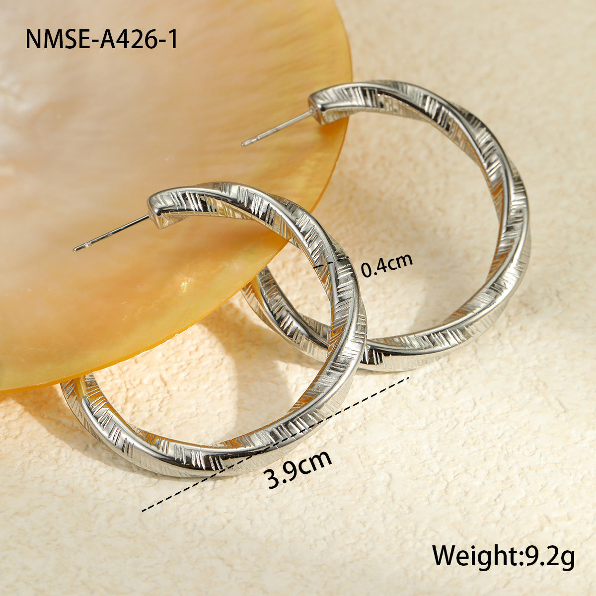 Stainless Steel Round Bead Earrings