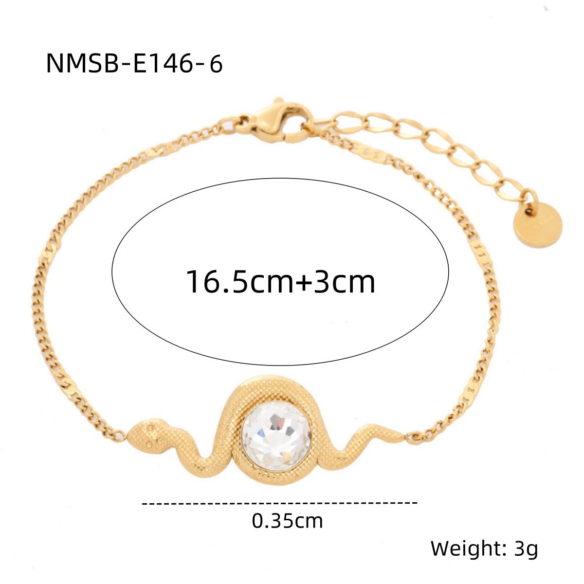 Heart Diamond Stainless Steel Bracelet