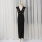 V-Neck Sleeveless Metal Accent Waist-Tight Split Dress