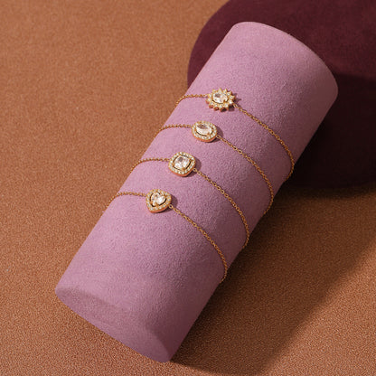 Heart Diamond Stainless Steel Bracelet