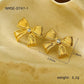 Diamond Bow Stainless Steel Necklace Earring Ring Jewelry Set