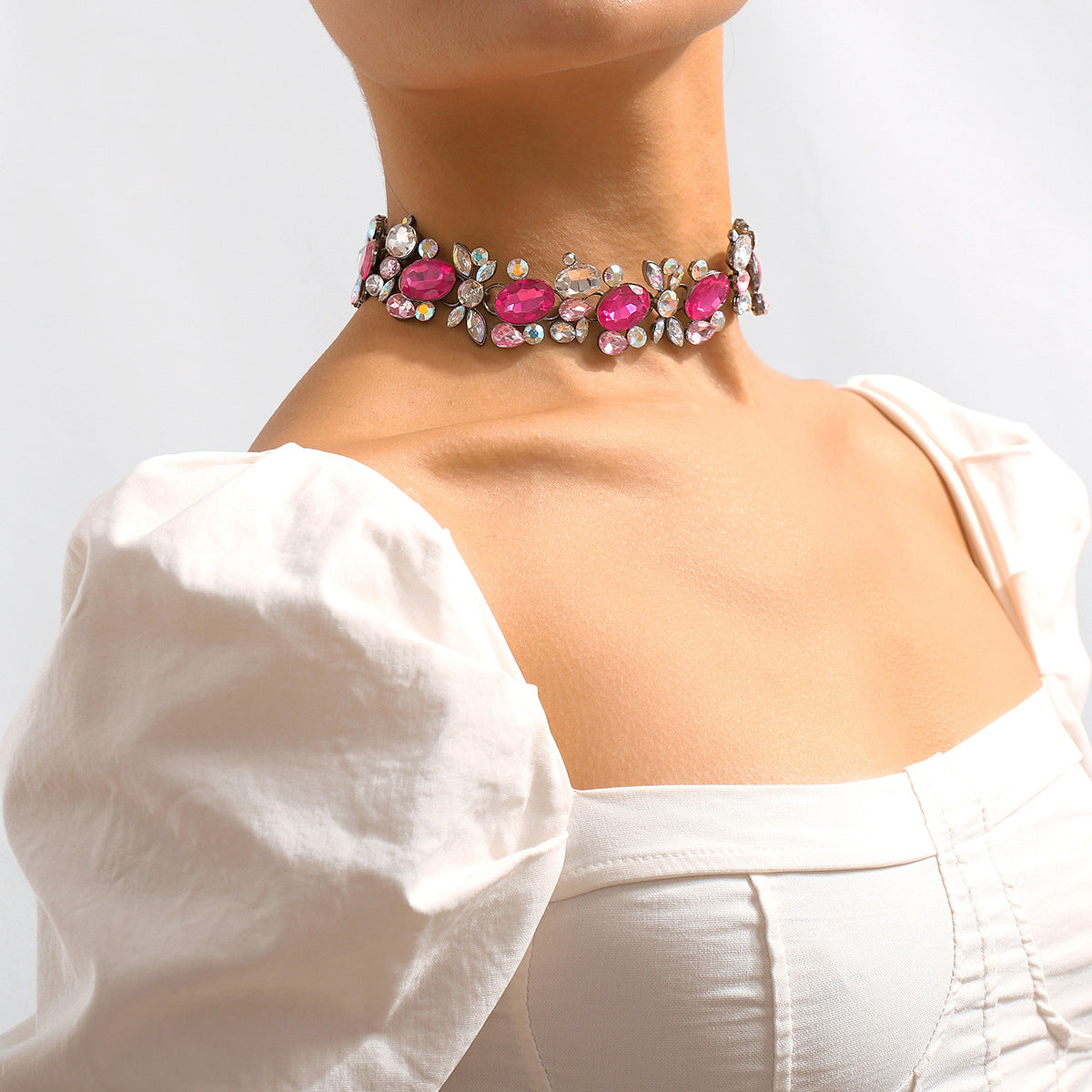Diamond Embellished Clavicle Chain Necklace