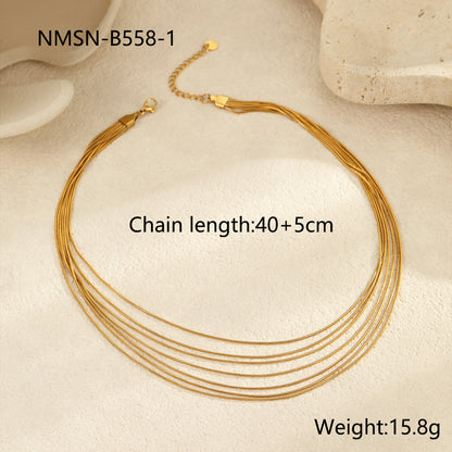 Multi-Layer Snake Chain Titanium Steel Necklace