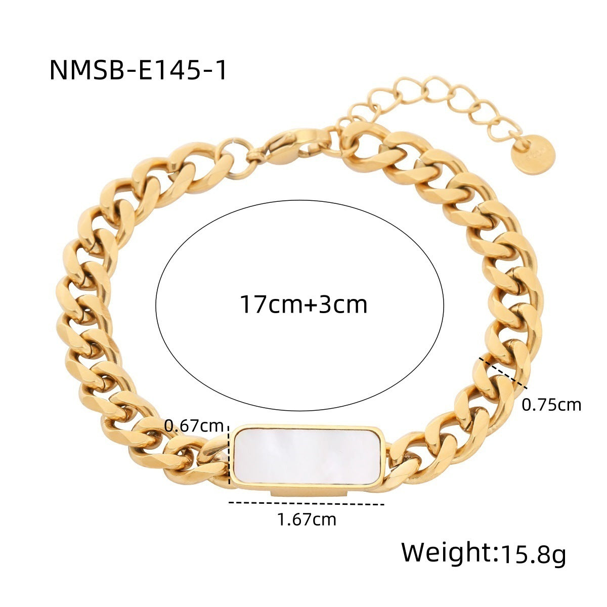 Heart Diamond Stainless Steel Bracelet