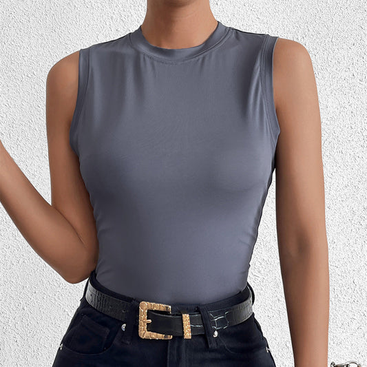 Sleeveless Slim Fit Silk Vest Top