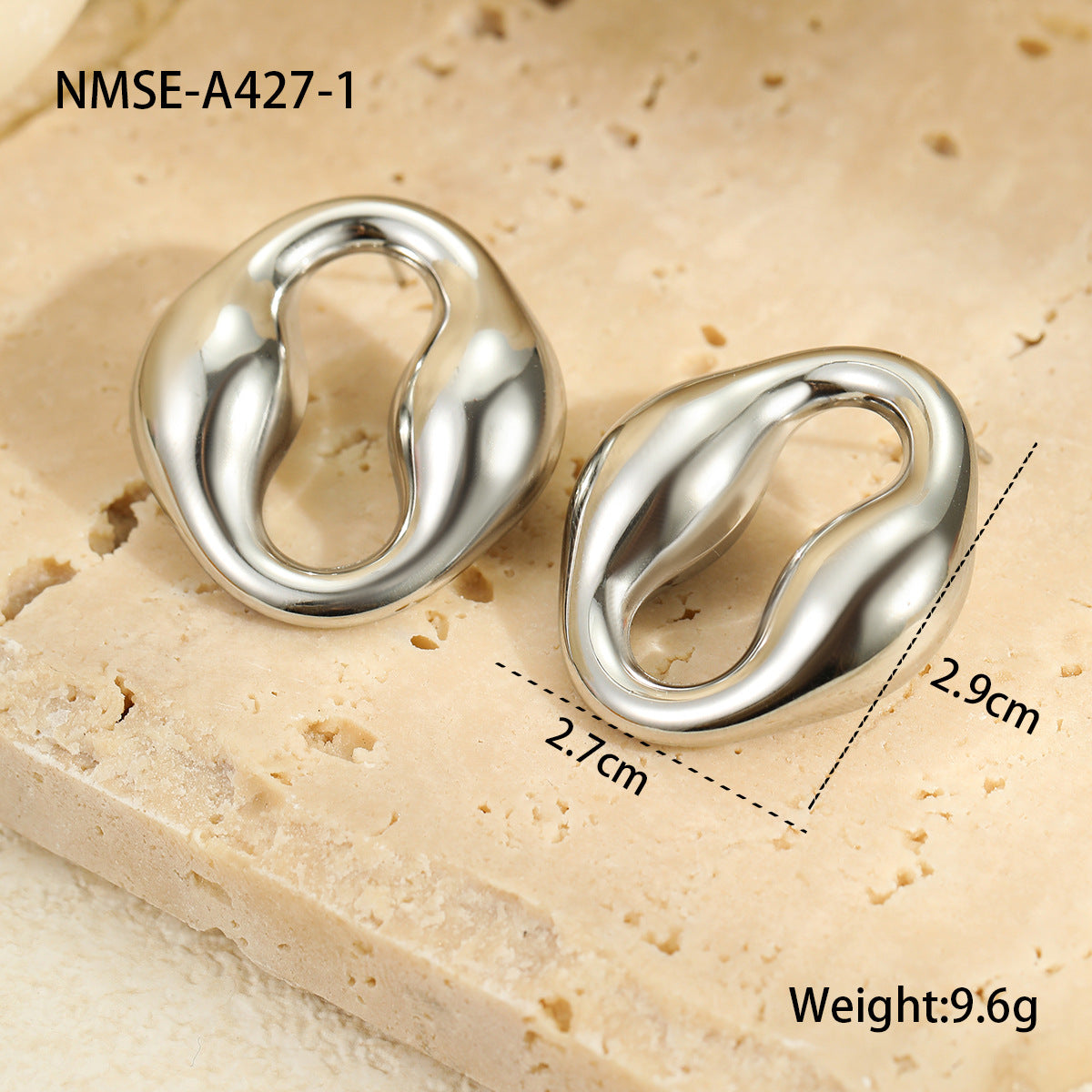 Stainless Steel Round Bead Earrings