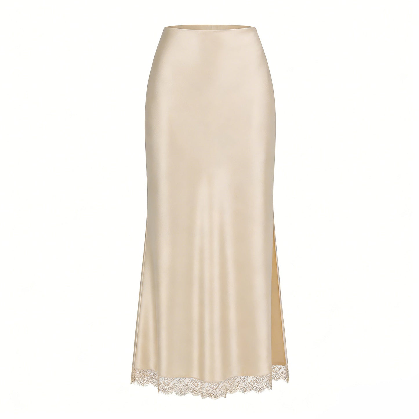Satin Lace Split High Waist Sexy Pencil Skirt