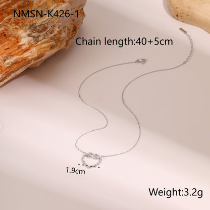 Hollow Heart Diamond Clavicle Chain Necklace