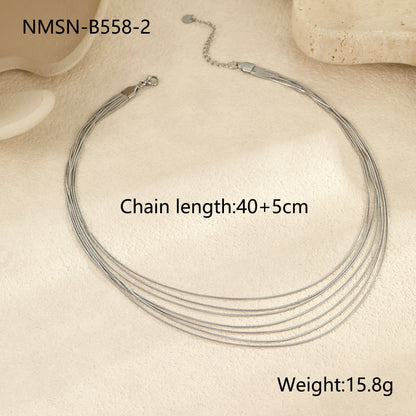 Multi-Layer Snake Chain Titanium Steel Necklace