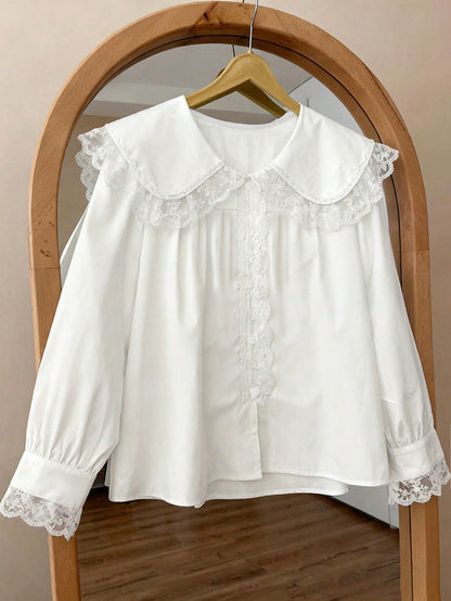Doll Collar Loose Long Sleeve Spring Shirt