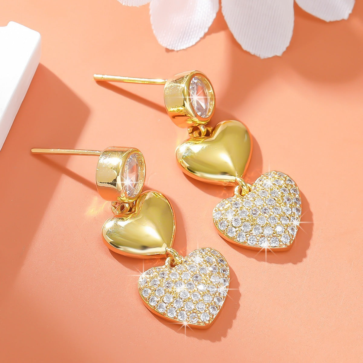 Love Heart Diamond Earrings