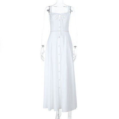 French U-Neck Lace-Up Cutout Sling Bodycon Dress
