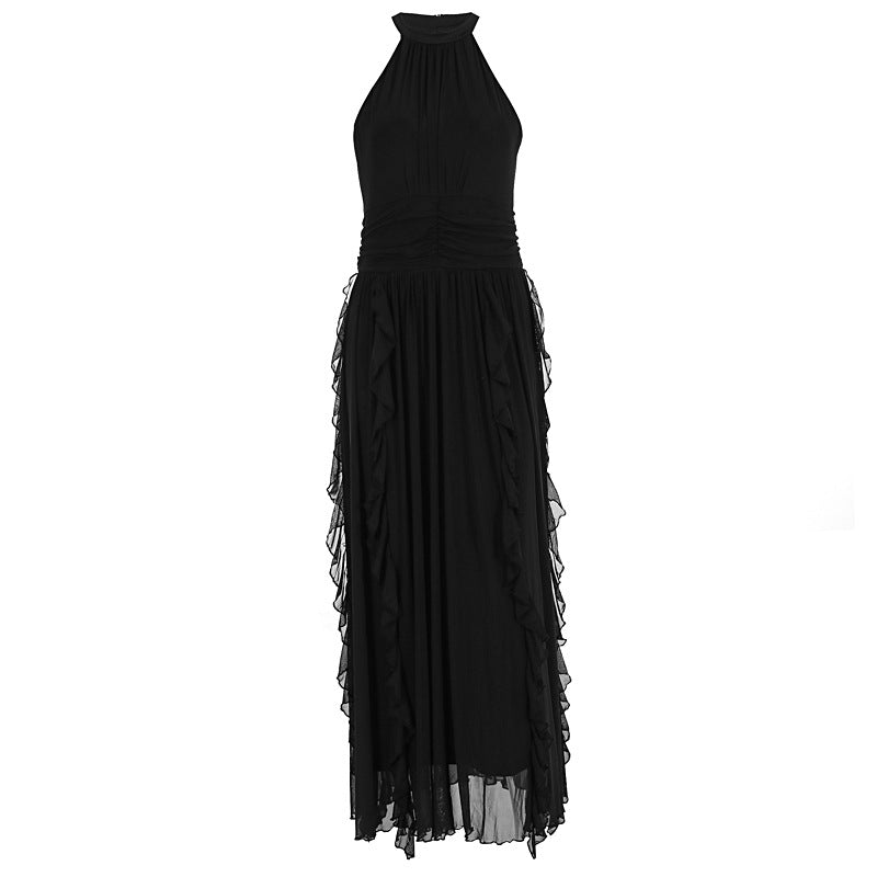 French Ruffle Waist-Slimming Mini Dress