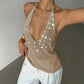 Pleated Suspender Vest Outerwear Top