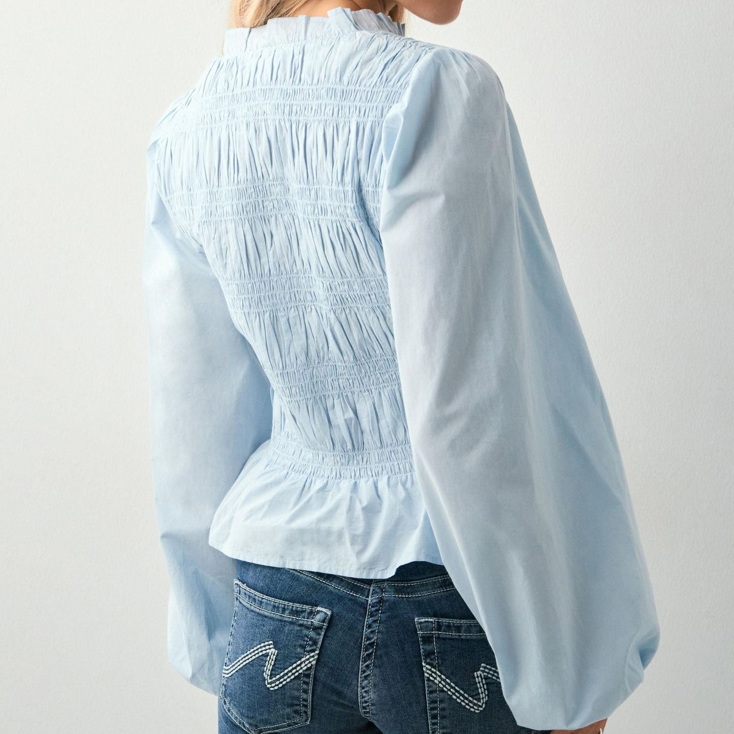 Puff Sleeve Button Slim Cardigan Top