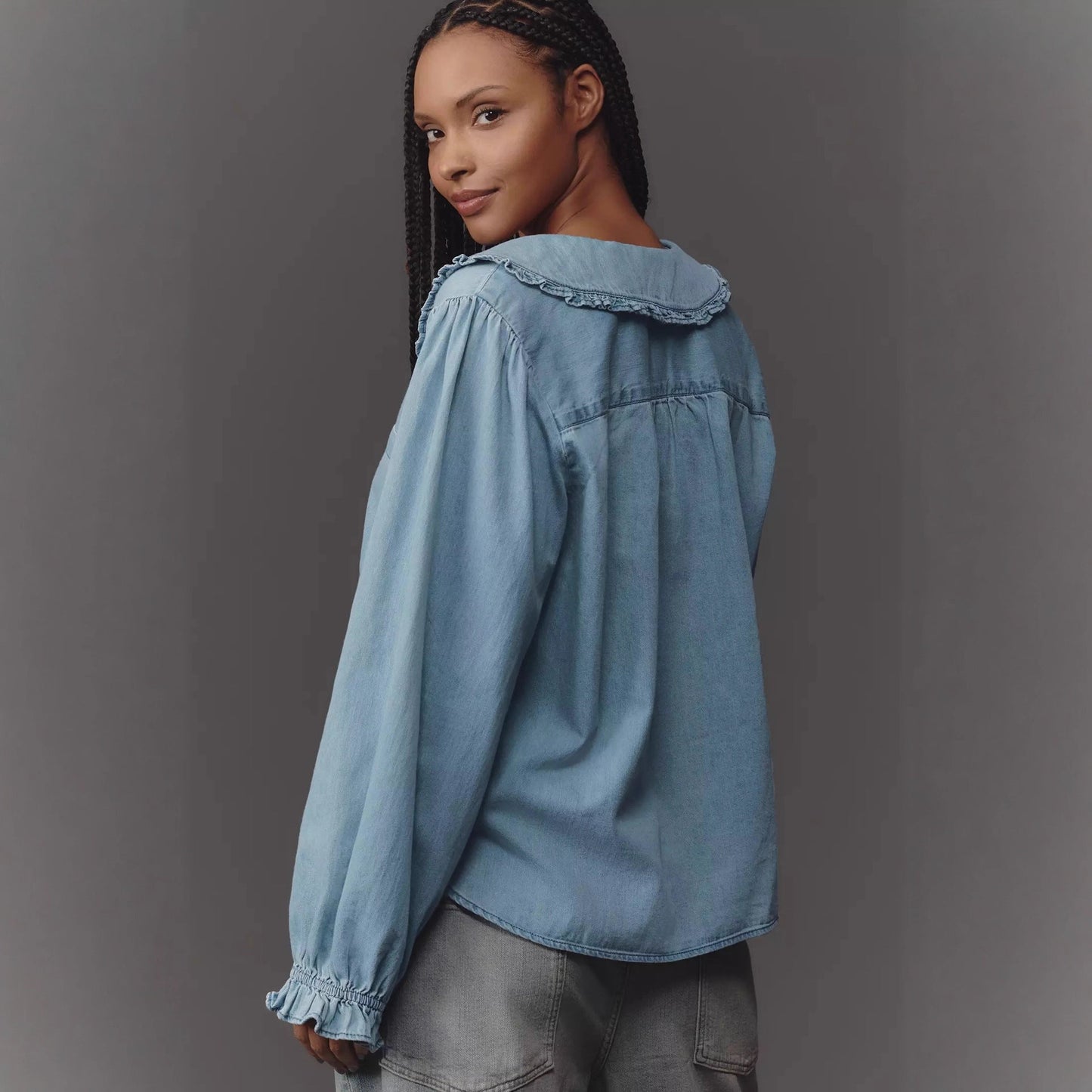 Retro Lightweight Denim Long Sleeve Shirt