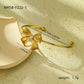 Diamond Bow Stainless Steel Necklace Earring Ring Jewelry Set
