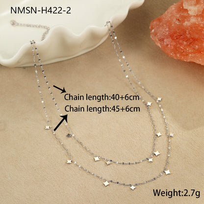 Double Layer Twin Stainless Steel Necklace