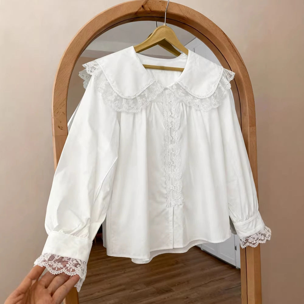 Doll Collar Loose Long Sleeve Spring Shirt