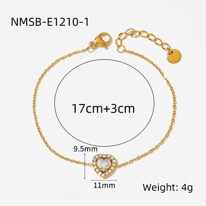 Heart Diamond Stainless Steel Bracelet