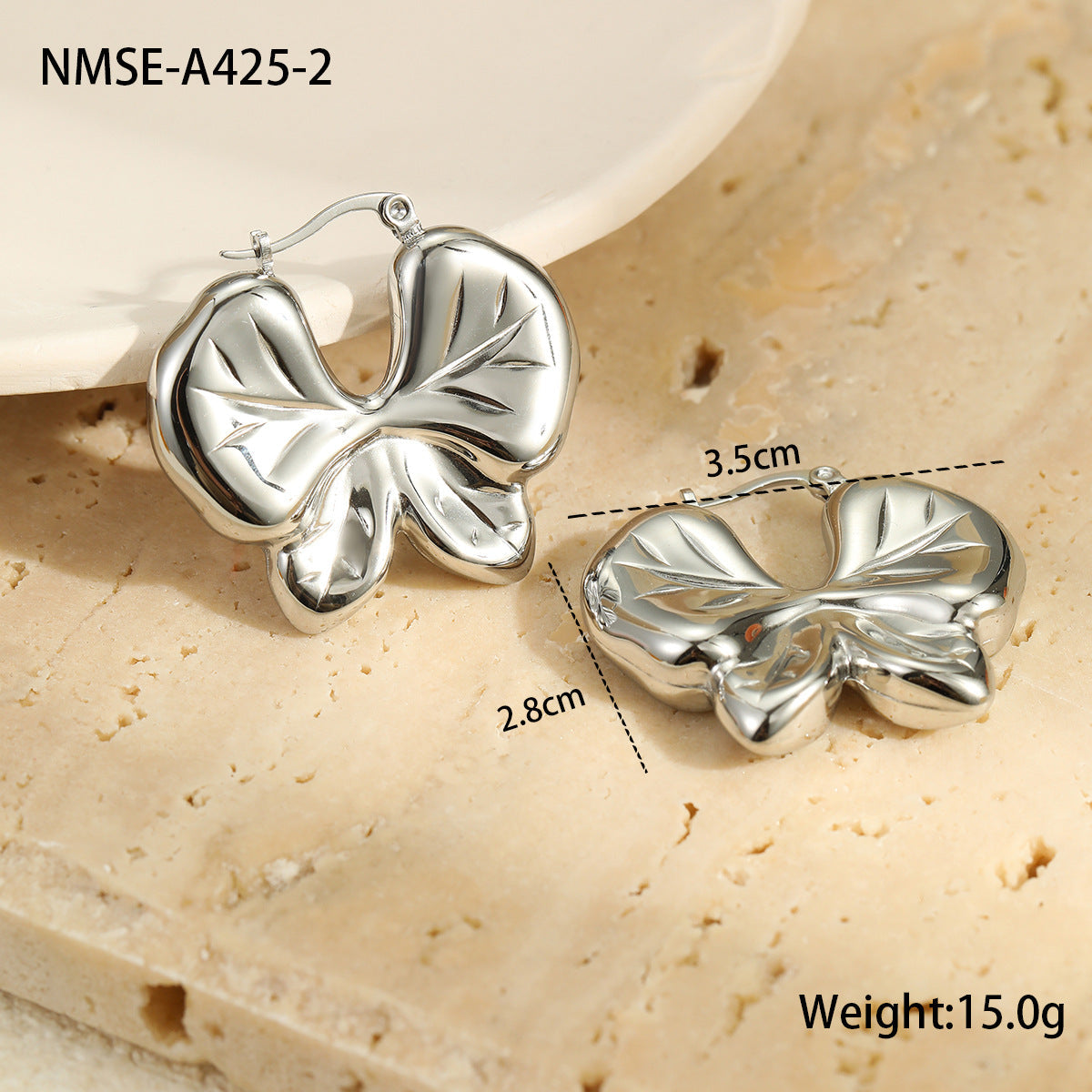 Stainless Steel Round Bead Earrings