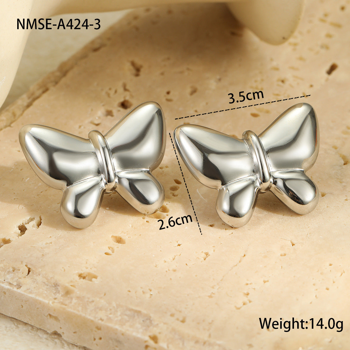 Stainless Steel Round Bead Earrings
