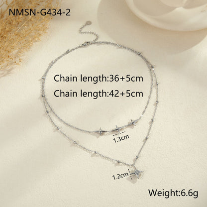 Double Layer 18K Gold Clavicle Chain Necklace