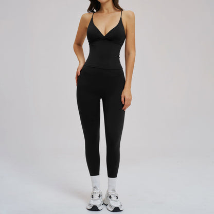Brushed Sports Tight Two-Piece Yoga Running Set