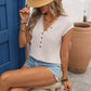 Retro Striped V-Neck Knit Cap Sleeve Top
