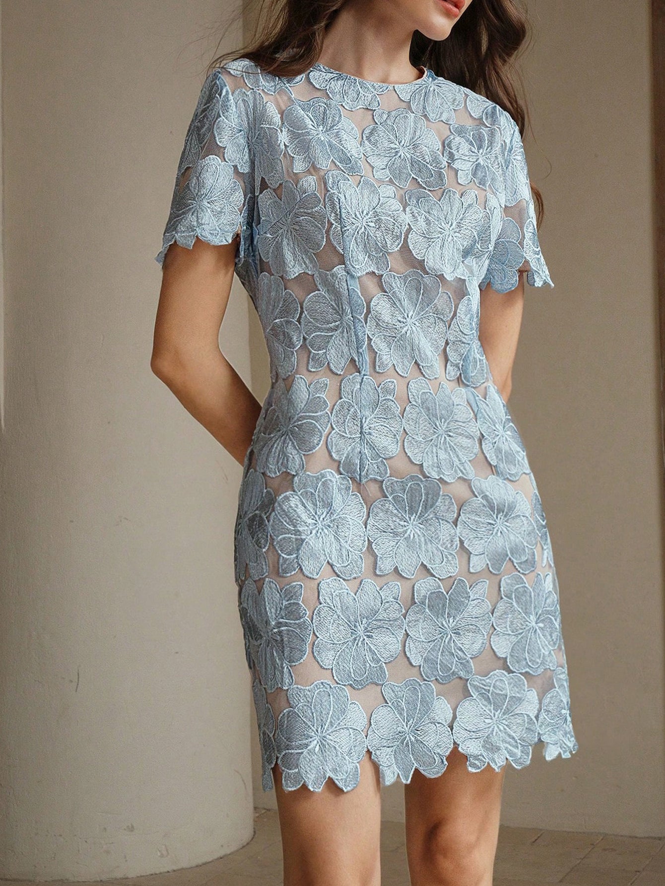 Summer Embroidered Mini Dress
