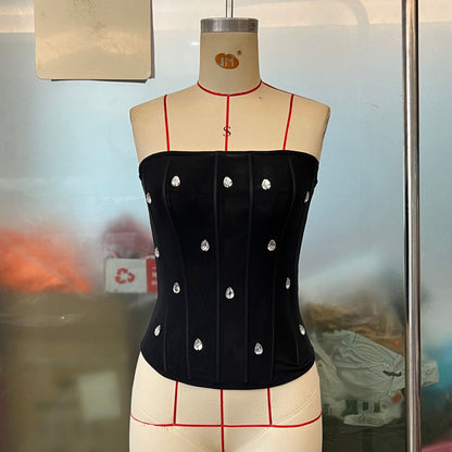Rhinestone Slim Body-Shaping Tube Top