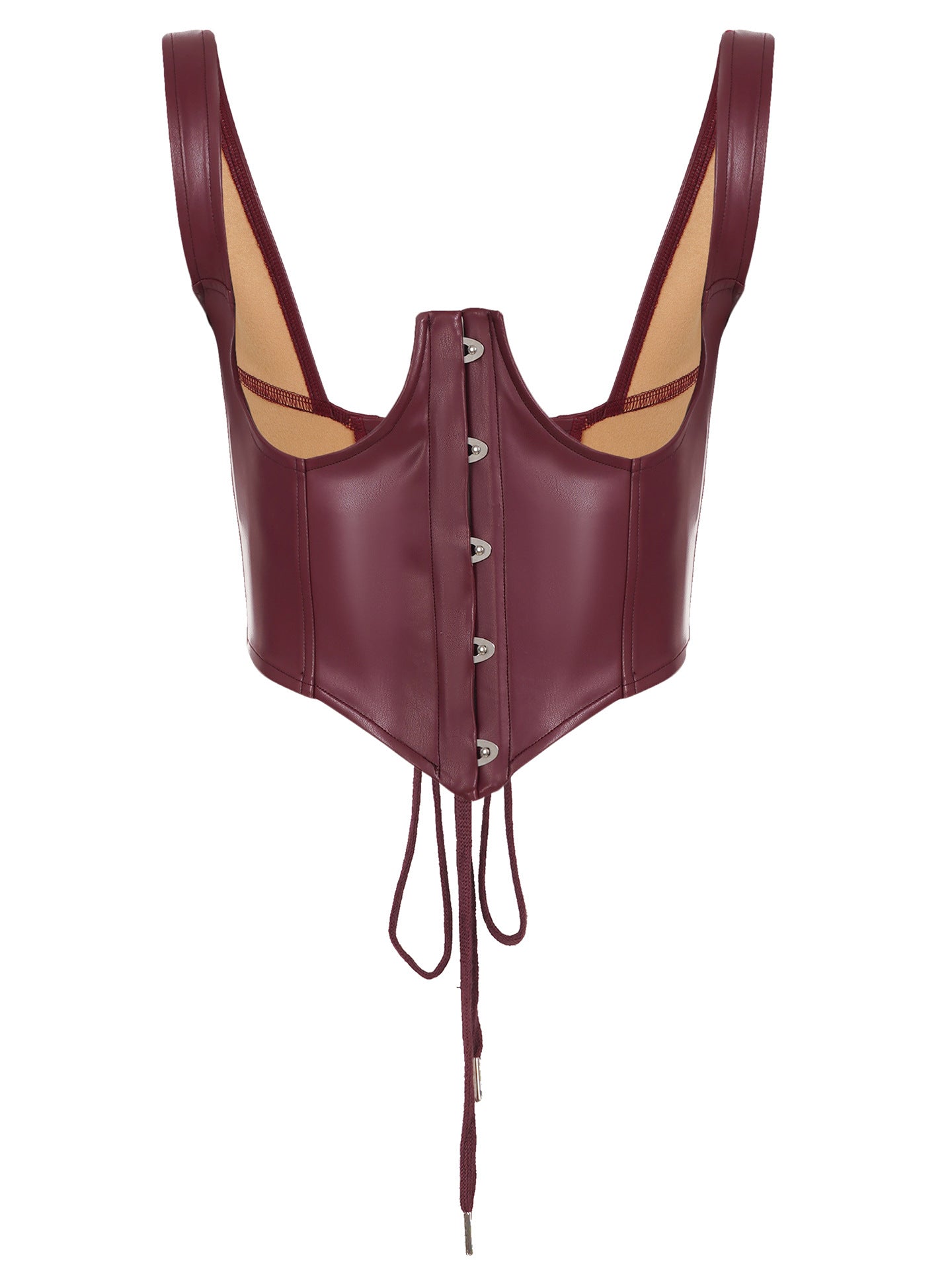 Leather Bra Strap Lace Stitching Puffy Tiered Dress Set