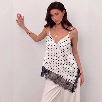 Asymmetric Halter Sleeveless Loose Chiffon Vest Top